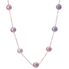 9.5-11.5 MM Pink Fresh Water Pearl Necklace in Rose Gold