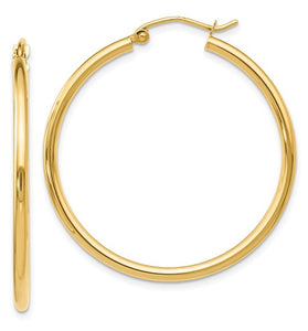 14KY Polished Hoop Earrings