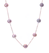 9.5-11.5 MM Pink Fresh Water Pearl Necklace in Rose Gold