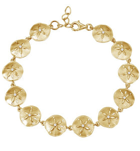 SS Gold Plated Sand Dollar Bracelet