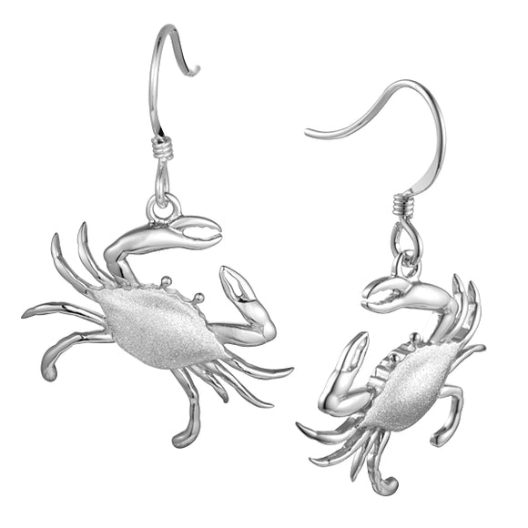 Sterling silver clearance crab earrings