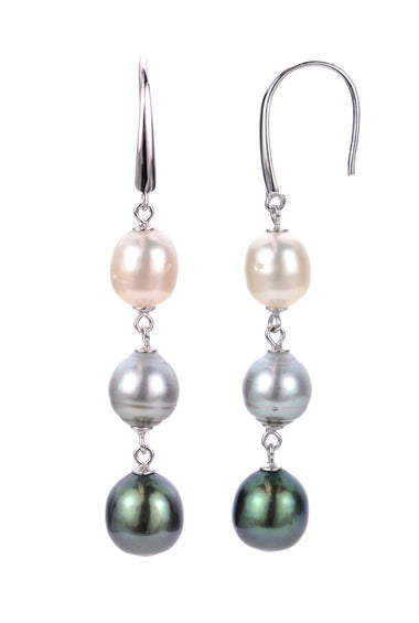 10-11 MM Ombre Wht South Sea/Gy Tah/Blk Tah Drop Er