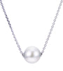 11-12 MM Fresh Wate White Nucleated Solitare Necklace