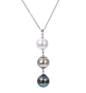 12-13 MM Ombre Wht South Sea/Gy Tah/Blk Tah Drop Neck