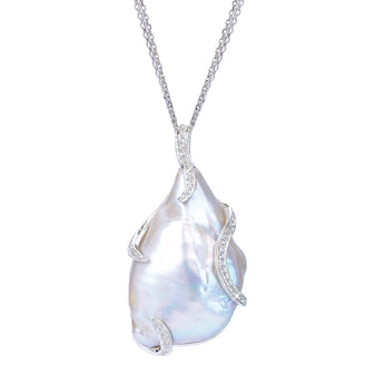 Baroque Fresh Water and White Topaz Necklace