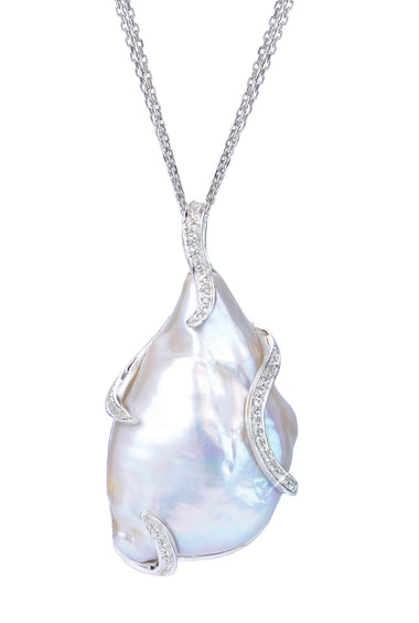 Baroque Fresh Water and White Topaz Necklace