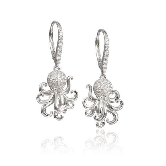 SS Octopus Leaverback Earrings