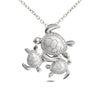 Sterling Silver 3 Sea Turtle Necklace