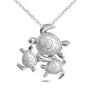 Sterling Silver 3 Sea Turtle Necklace