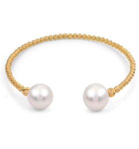 14KY 10-11MM Fresh Water Pearl Cuff Windsor Bracelet