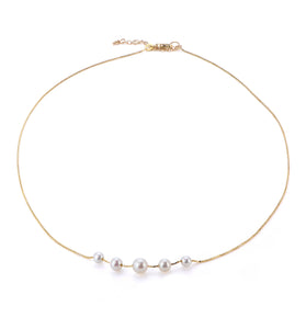 4-6.5 MM Fresh Water Venetian Necklace 18inch w/2inch ext