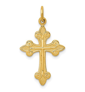 14KY Fleur De Lis Cross Pendant