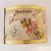 Maryland Vintage Map / MD Flag / Compass Corset Cuff Gold Flake