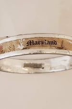 Maryland Vintage Map/MD Flag/Compass Bangle Silver Flake