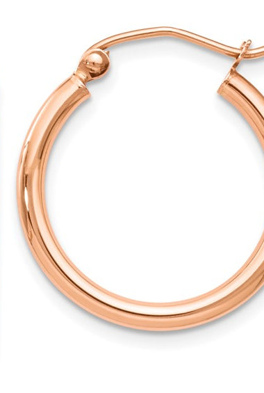 14KR Polished Hoop Earrings