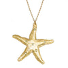 Gold Flake Starfish Necklace/26 inch chain
