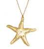 Gold Flake Starfish Necklace/26 inch chain