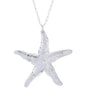 Silver Flake Starfish Necklace/26 inch chain