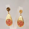 Red Coral Teardrop Earrings