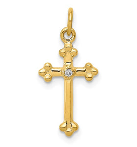 14KY Diamond Cross Pendant