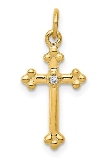 14KY Diamond Cross Pendant