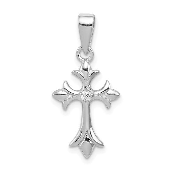 SS Cross with CZ Pendant