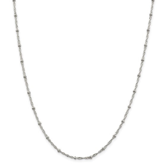 SS 2.5mm Singapore Chain with Beads